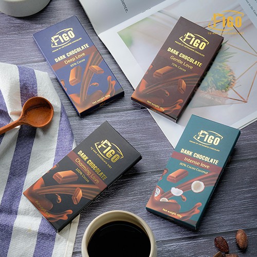 [ẢNH THẬT_Chính hãng] 2 Thanh Dark Chocolate 85%, Kẹo Socola đen đắng giảm cân 85% Cacao it đường Figo 100gr và 50gr