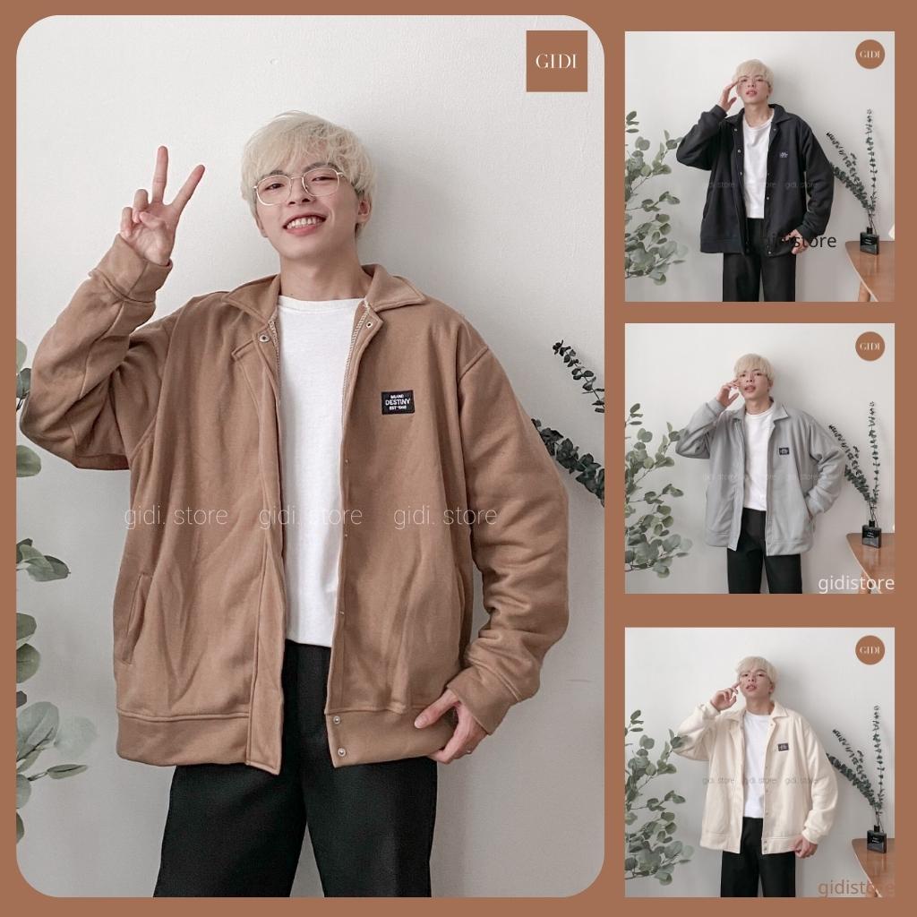 Áo Khoác thu đông Nam Nữ Unisex DESTINY 1990 Jacket Form Rộng vải nỉ lót bông Phong Cách Ulzzang