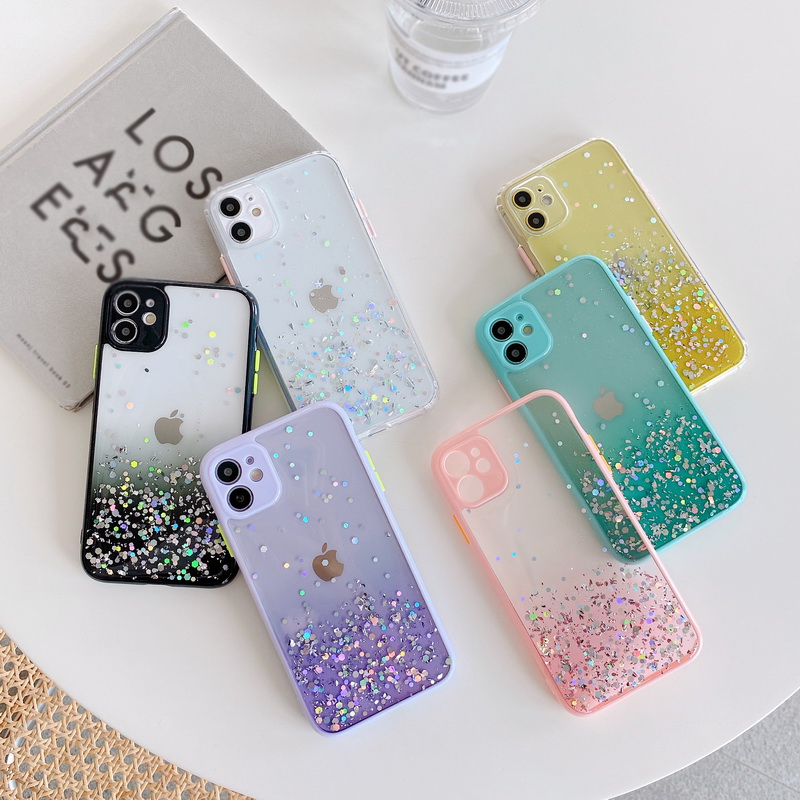 【Ready Stock】iPhone Case iPhone 12 Mini 11 Pro Max XS XR X 8 SE 2020 Glitter Lens Protect Acrylic Case Cover