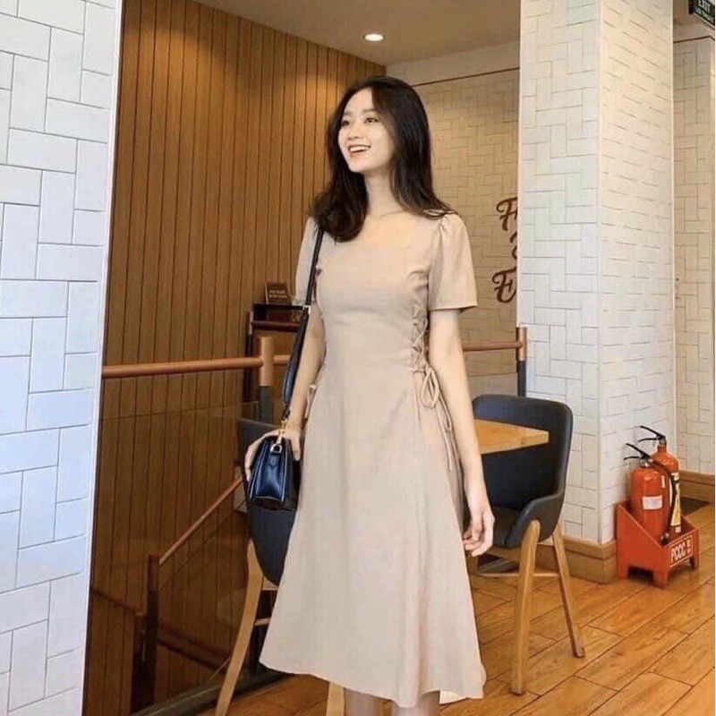 Đầm suông🌷Hình thật 100% 🌷Đầm suông đan chéo dây | BigBuy360 - bigbuy360.vn