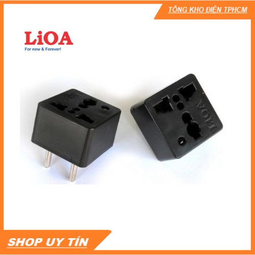 Phích ổ cắm đa năng LiOA chuyển 3 chân thành 2 chân 15A/220V Chân Tròn/Dẹt - Ổ điện chuyển đổi từ 3 chấu sang 2 chấu