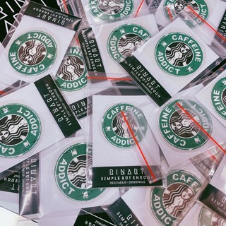 Decal Logo Sticker Patch in áo ủi trực tiếp lên vải hình Caffeine