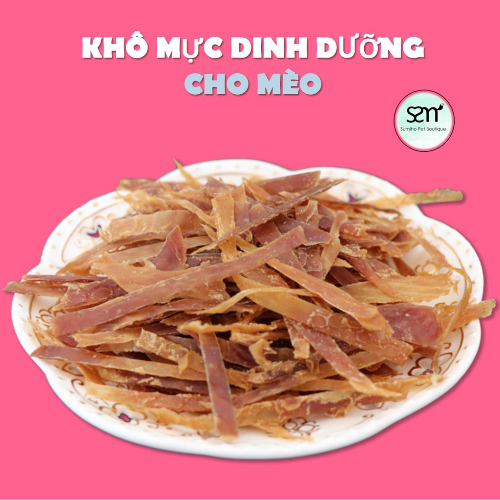 Bánh thưởng cho mèo Sumiho (Mực xé sấy khô) túi 100gr - Phù hợp mọi loại mèo