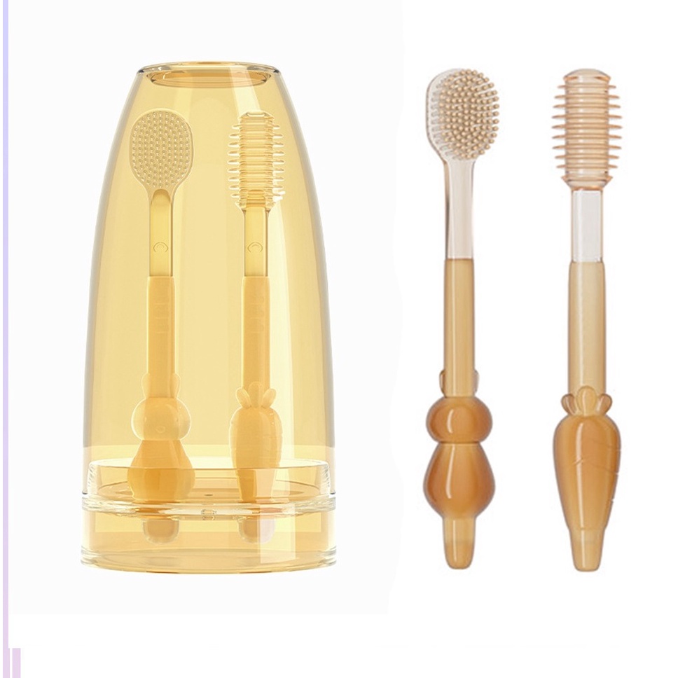 Rơ lưỡi và bàn chải đánh răng silicon cho bé từ 0 - 18 tháng