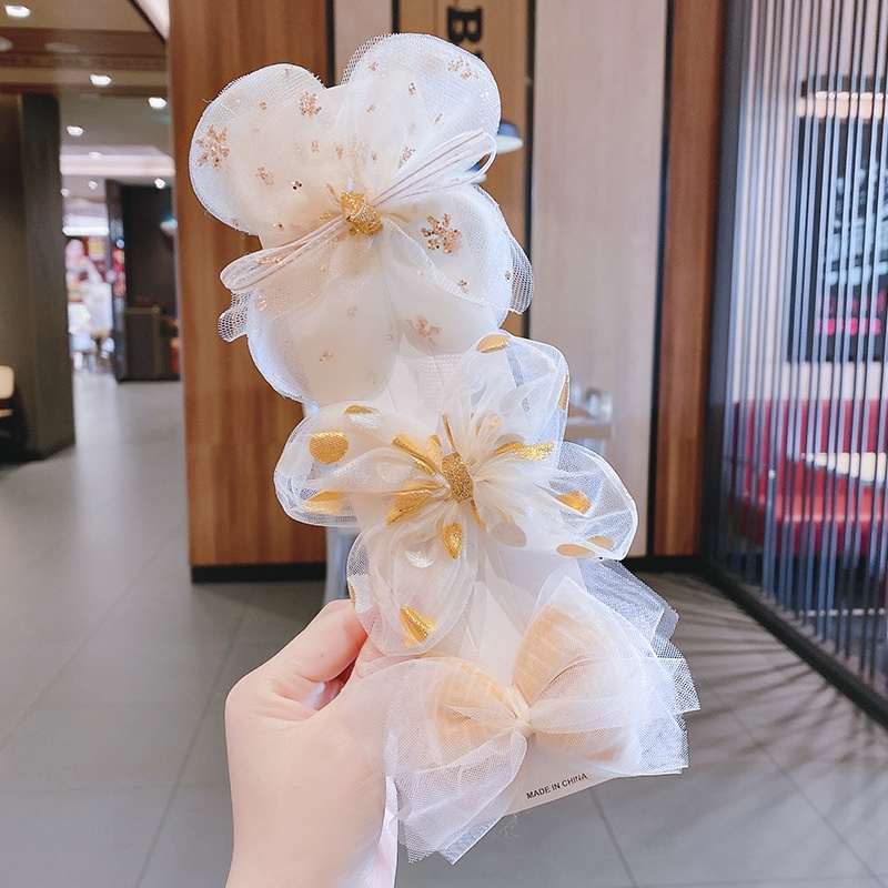Bộ Kẹp Tóc Đính Nơ Xinh Xắn Cho Bé Gái