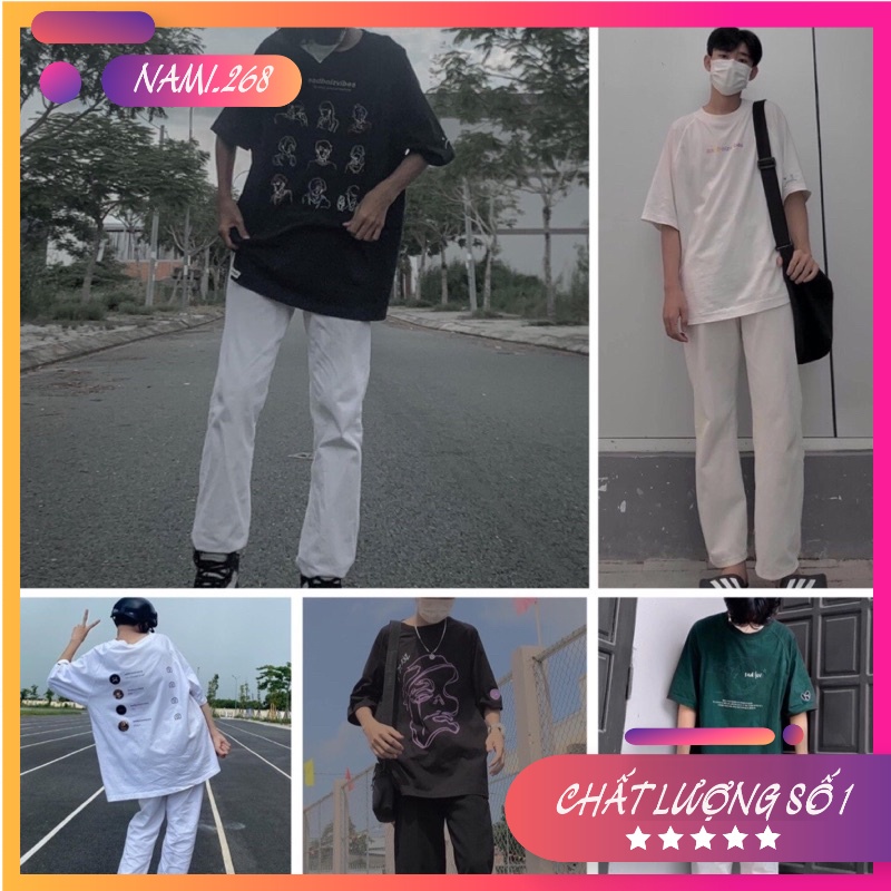 Set Bộ Áo Thun Sadboiz Mix Quần Kaki Ống Rộng Unisex( Hàng Sẵn)