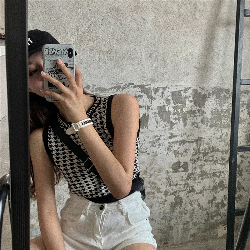 SUXI Áo croptop không tay thiết kế mới thời trang theo phong cách hàn quốc nữ tính