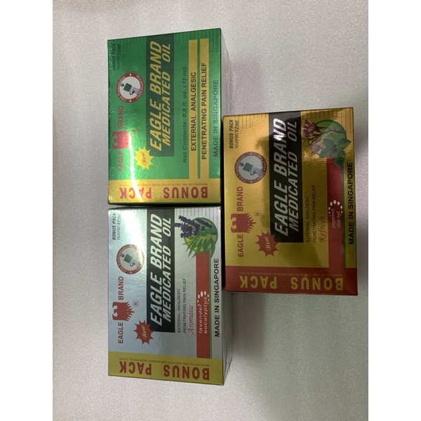 Dầu lăn 2 nắp 12 ml Singapore (dầu lăn xanh, vàng trắng)
