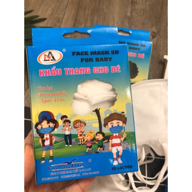KHẨU TRANG CHO BÉ ⚡️FREESHIP⚡️ Hộp 10 Khẩu Trang 5D Mask Kid Cho Bé