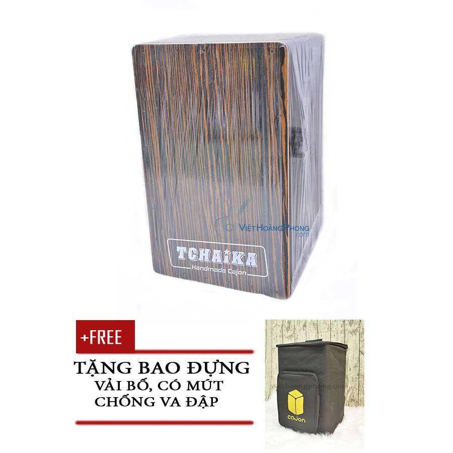 Trống Cajon Handmade Thái Lan TCHAIKA có Snare + Bao đựng trống