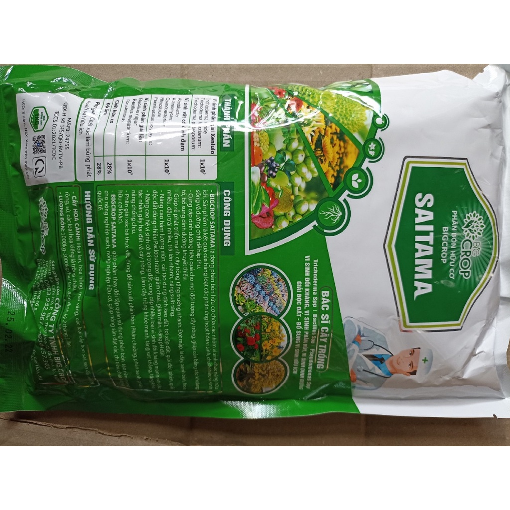 Phân bón hữu cơ vi sinh SAITAMA - Bác sỹ cây trồng - gói 1 kg