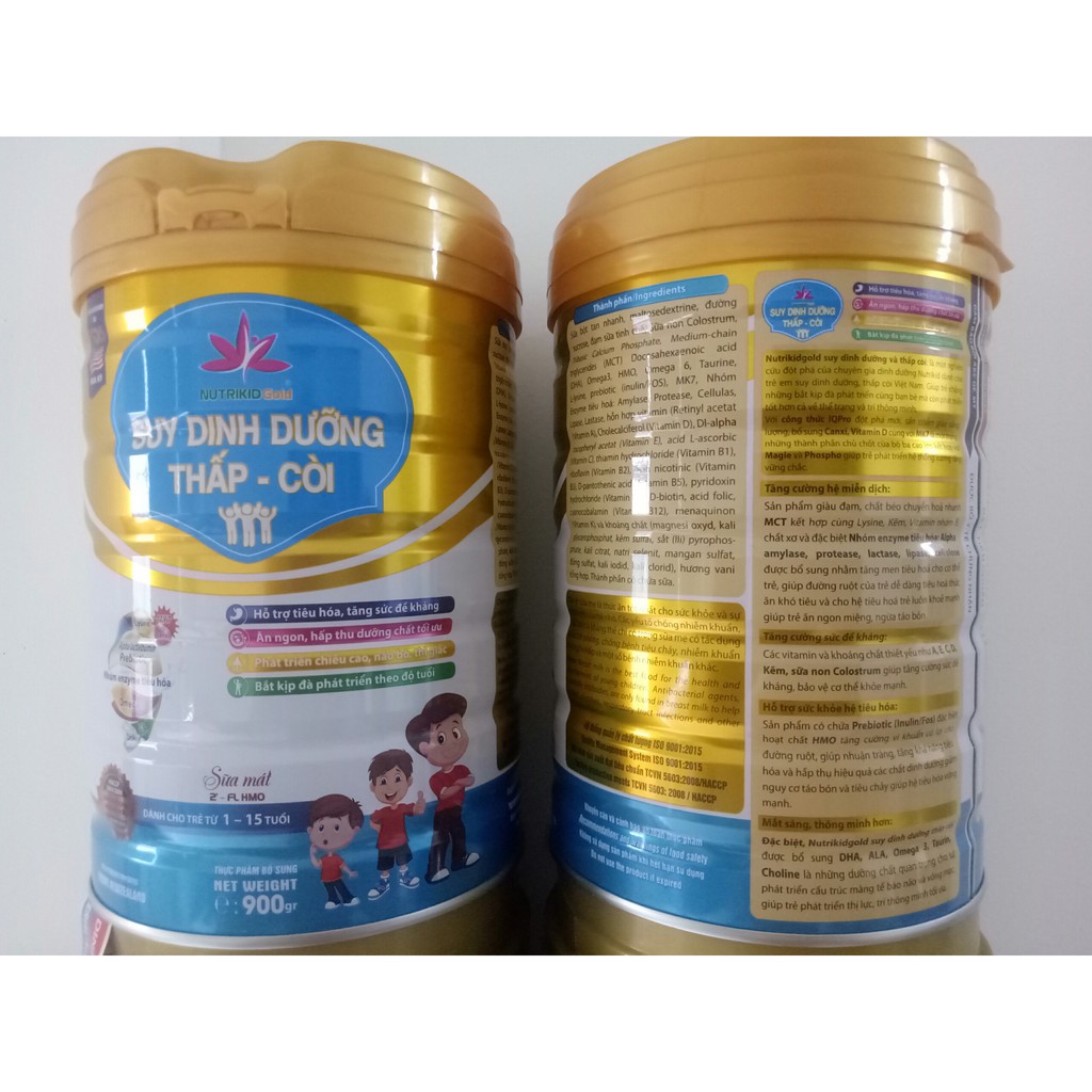 [NGON20K GIẢM 20K] Sữa bột Nutrikid Gold lon 900gr Dành cho trẻ suy dinh dưỡng thấp còi