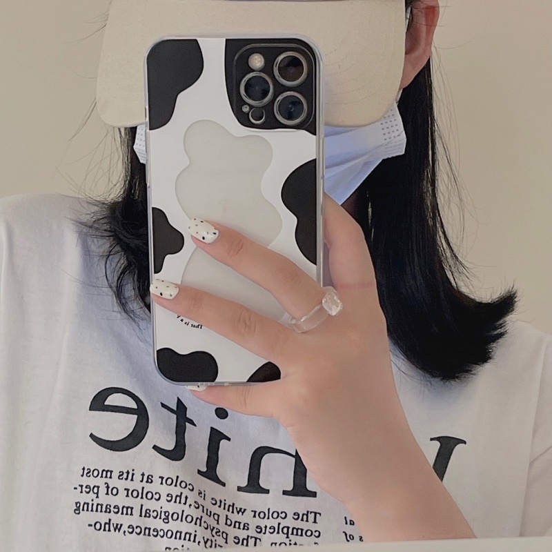 (SIÊU RẺ) Ốp lưng iphone trong dẻo hoạ tiết bò sữa đựng ảnh 7plus/8/8plus/x/xr/xs/11/12/13/pro/max/plus/promax