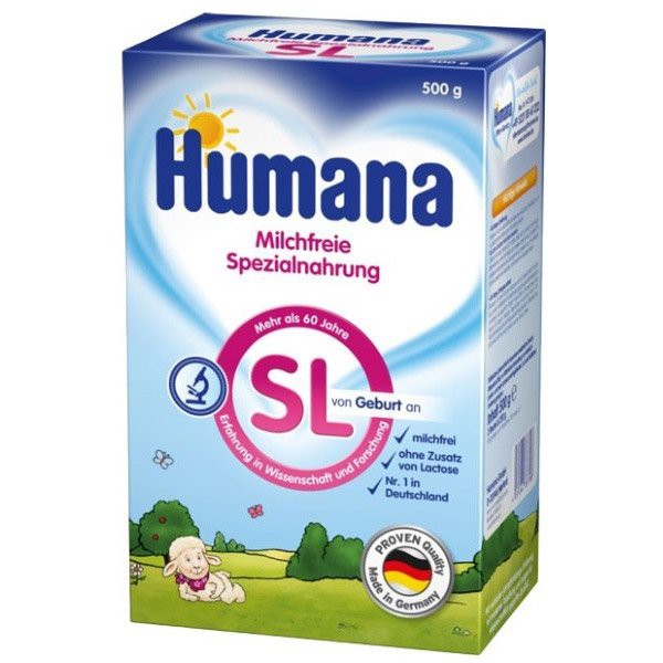 1 Thùng (4 hộp) Sữa Humana SL (Đức) dành cho trẻ dị ứng đạm sữa bò (500g)