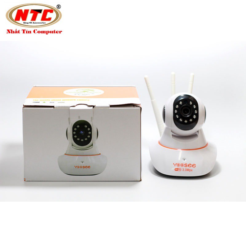 Camera IP Wifi Yoosee 3 Râu siêu nét FullHD+ 2304P 3.0Mpx 10 đèn hồng ngoại (Trắng) + Kèm thẻ Yoosee/NTC U3 32GB