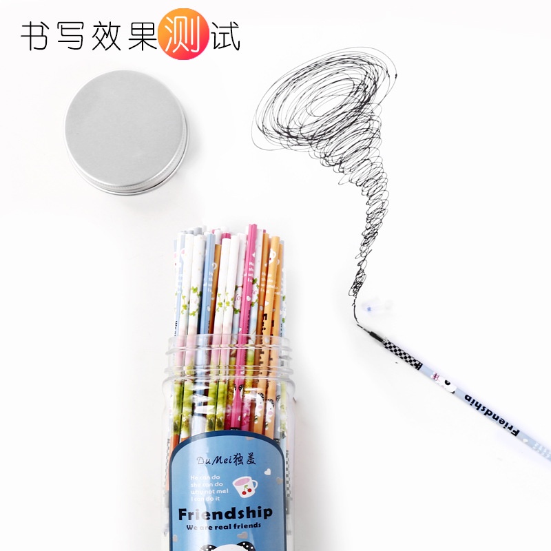 Ruột thay thế bút bi gel, bút nước in hình hoạt hình dễ thương CREAMY, ngòi 0.5mm mực đen