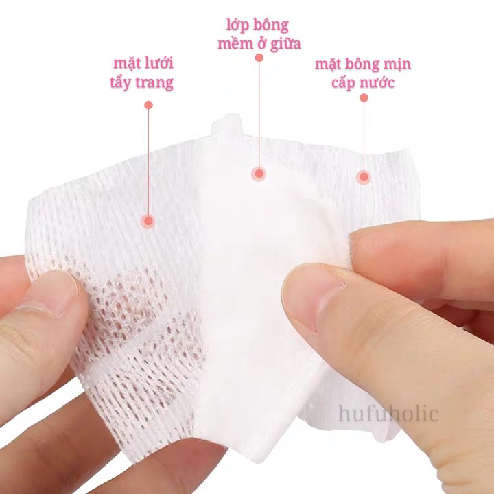 LAMEILA – Bông tẩy trang 2 mặt 3 lớp gói 222 miếng LAML04