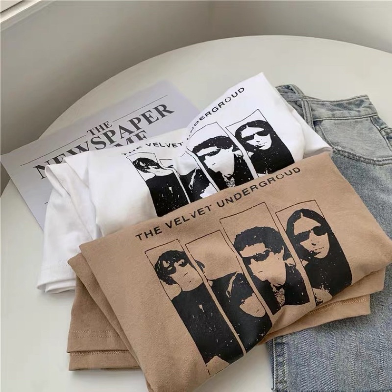 Áo Phông 3158 Nam Nữ, Áo Thun Tay Lỡ Oversize From Rộng Chất Coton in hình THE BAND