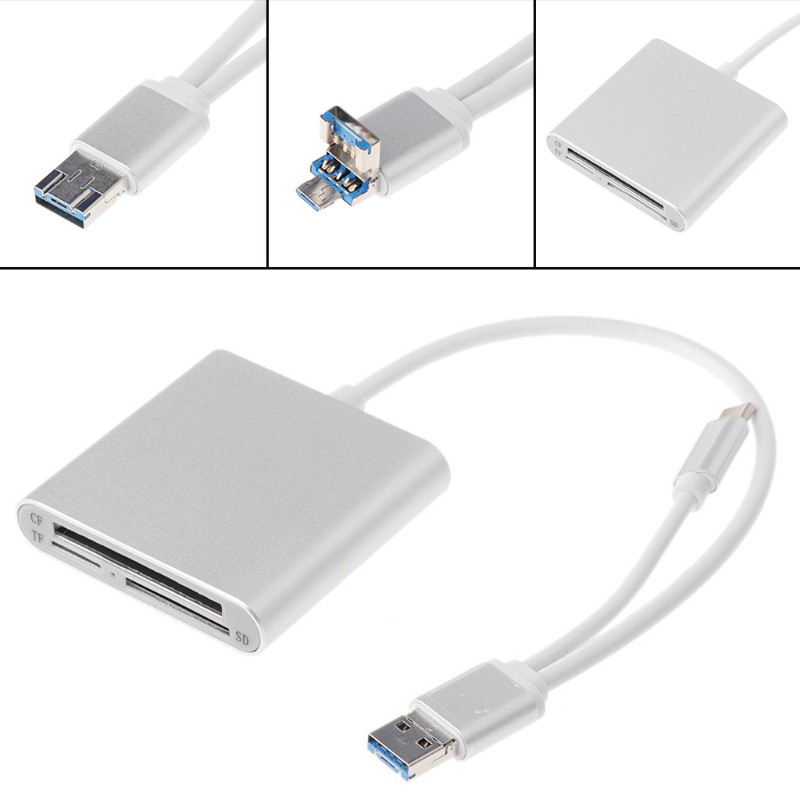 Đầu Đọc Thẻ Nhớ Usb 3.0 + Micro Usb + Type C Sd