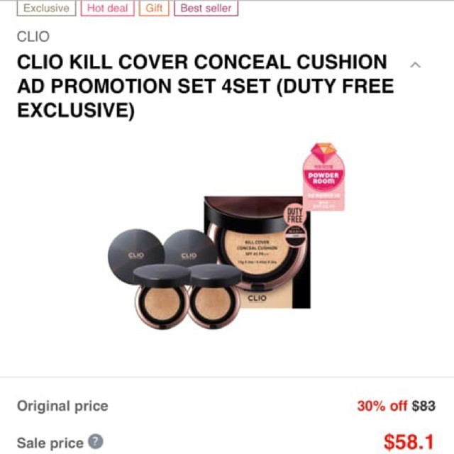 HSD07/2022[Tặng Kèm Lõi 13g]Phấn nước trang điểm Clio Kill Cover Conceal Cushion | BigBuy360 - bigbuy360.vn