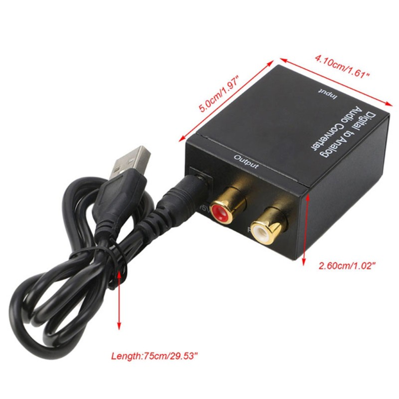 Bộ chuyển đổi âm thanh kỹ thuật số cáp quang Toslink đồng trục sang Analog RCA