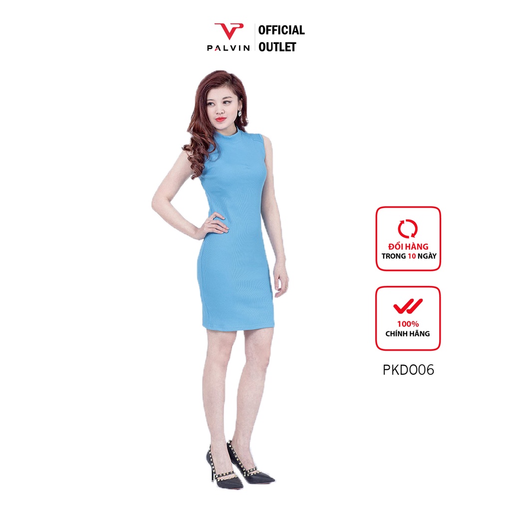 Đầm len body sát nách PALVIN, váy len thân liền, cổ tròn 3 phân - PKDO06