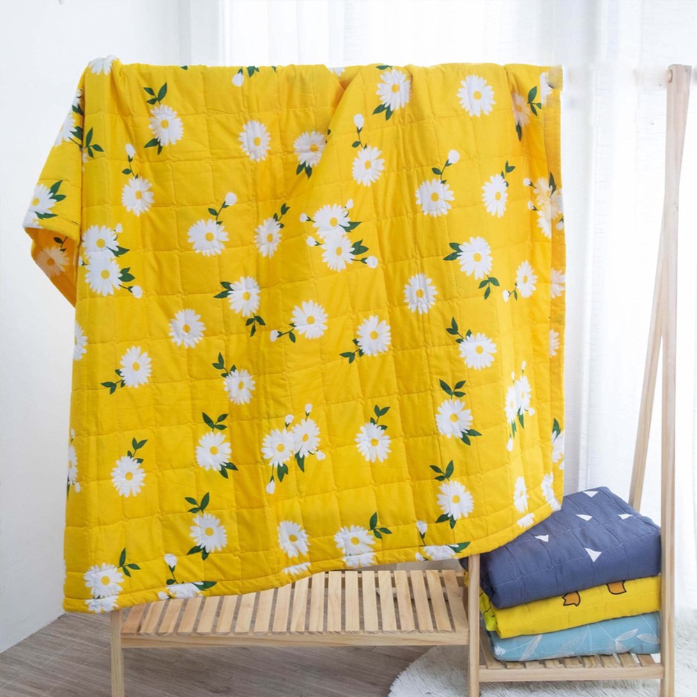 [Rẻ Vô Địch] Sét 5 Món Chăn Hè Thu Cotton Poly Mẫu Đào Cam (chát chọn mẫu)