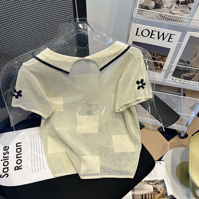 Áo Thun polo Ngắn Tay Họa Tiết Hoa Thời Trang Mùa Hè Mới Cho Nữ