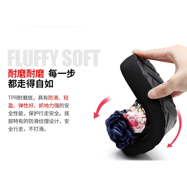 Dép Xỏ Ngón Đế Dày Đính Hoa Thời Trang Hàn Quốc Dành Cho Nữ Size 36-42