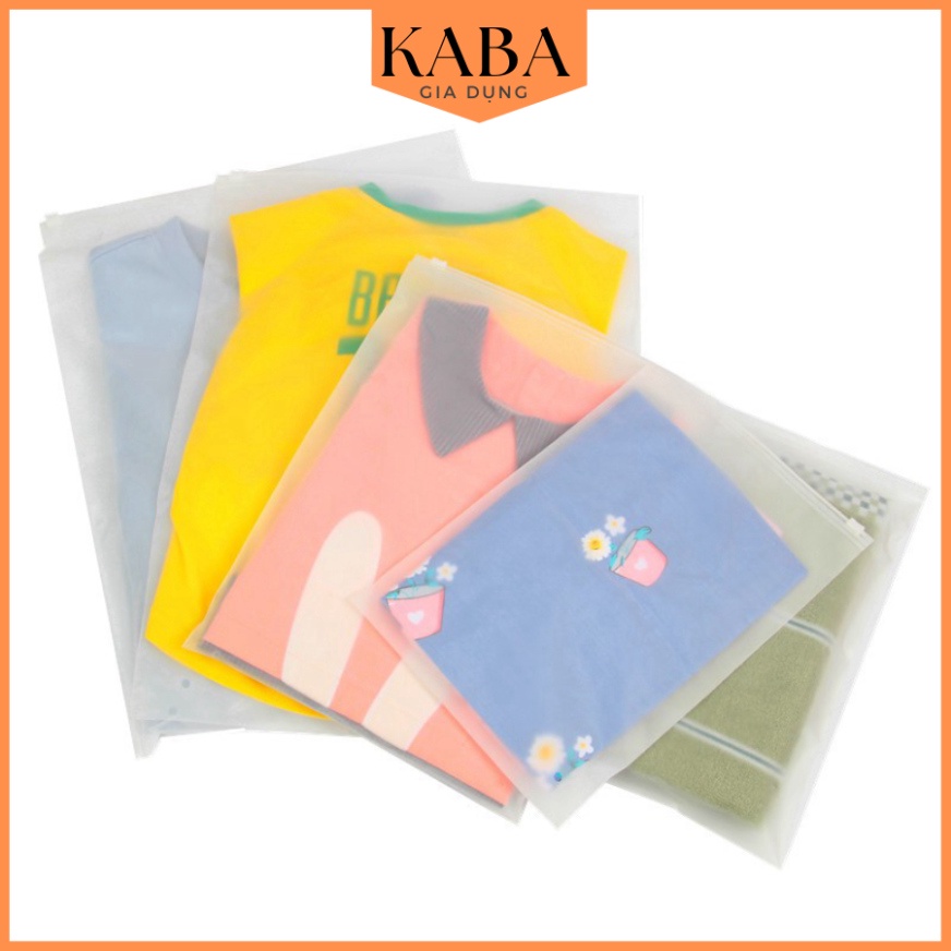 COMBO 10 Túi Zip Lụa Mờ Túi Nhựa PE Trong Suốt Đựng Quần Áo Giày Dép Phụ Kiện Đồ Đạc Đa Năng KABA