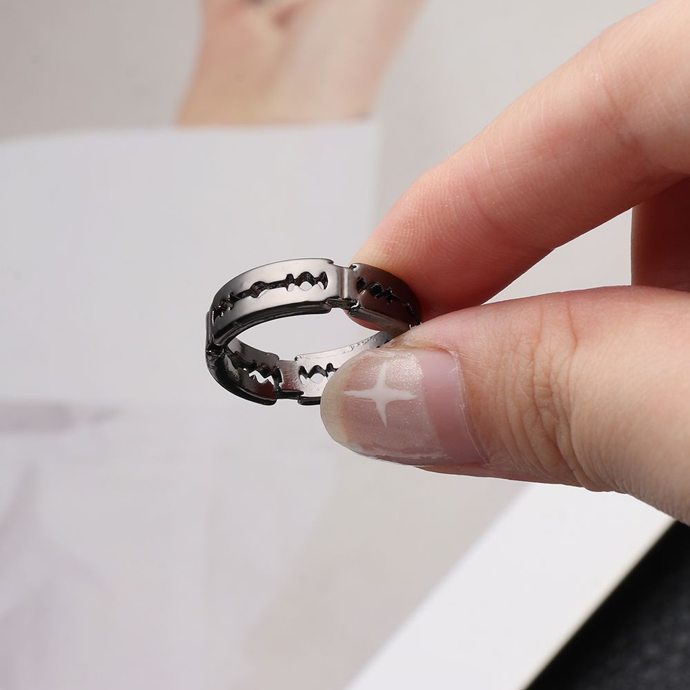 Nhẫn hình cánh quạt thời trang phong cách punk vintage cho cặp đôi