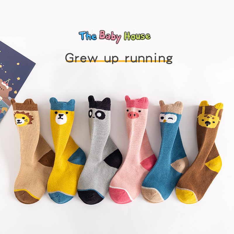 Vớ Dài Trẻ Em  𝐅𝐑𝐄𝐄𝐒𝐇𝐈𝐏 Tất Cotton Họa Tiết Hoạt Hình Siêu Dễ Thương Cho Bé
