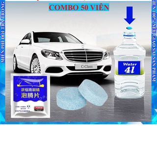 (Hỏa tốc) [FLASHSALE] COMBO 50 Viên Sủi Rửa Kính Xe Ô tô - Viên Pha Nước Rửa Gương Kính, Lau Cửa - Làm Sạch Vết Bẩn Trên