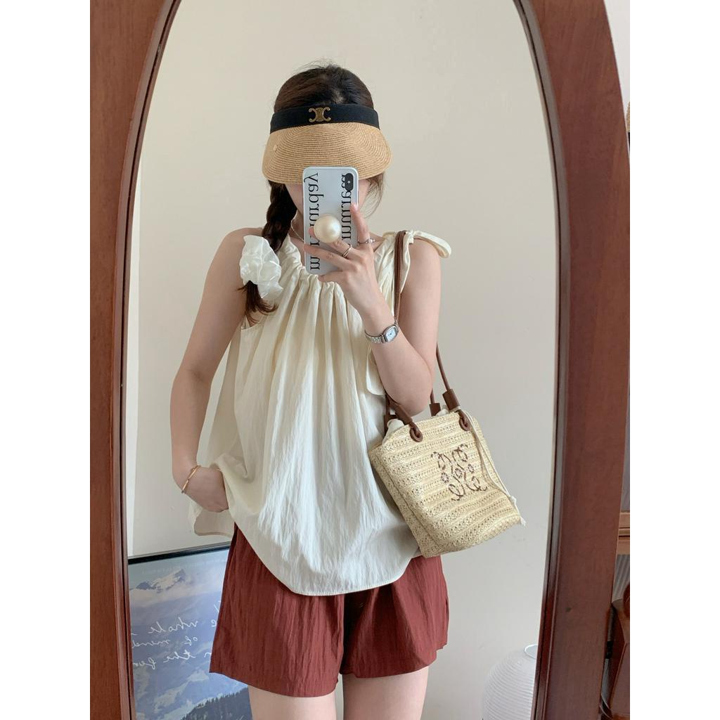 Áo Kiểu Dây Rút Dáng Chữ a Phong Cách Mùa Hè Mới 65538