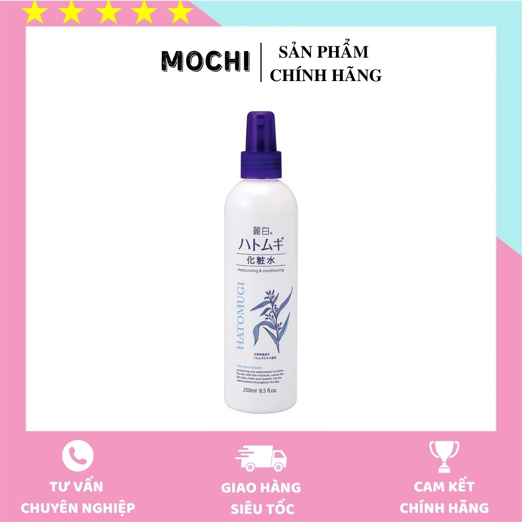 Xịt Khoáng Dưỡng Ẩm và Làm Sáng Da Reihaku Hatomugi 250ml Nhật Bản