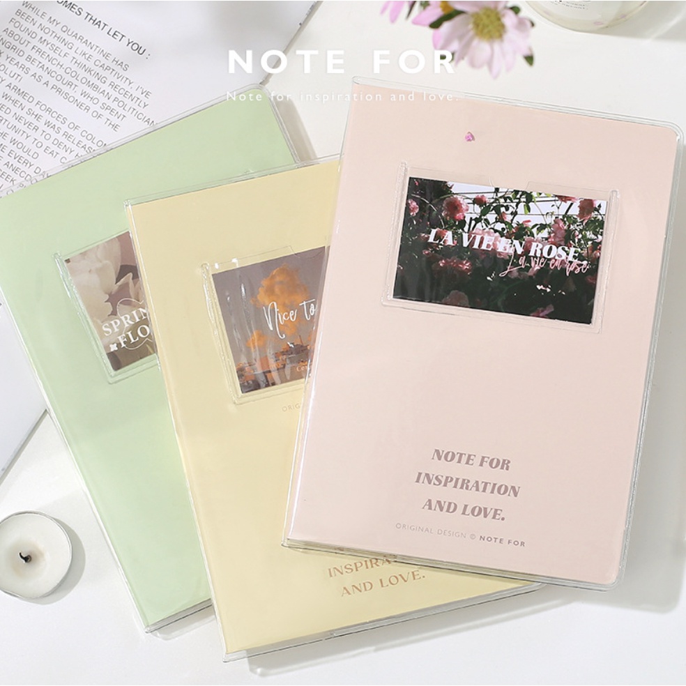 Sổ bìa nhựa trong WORDLESS POEM series kèm 4 thẻ hình