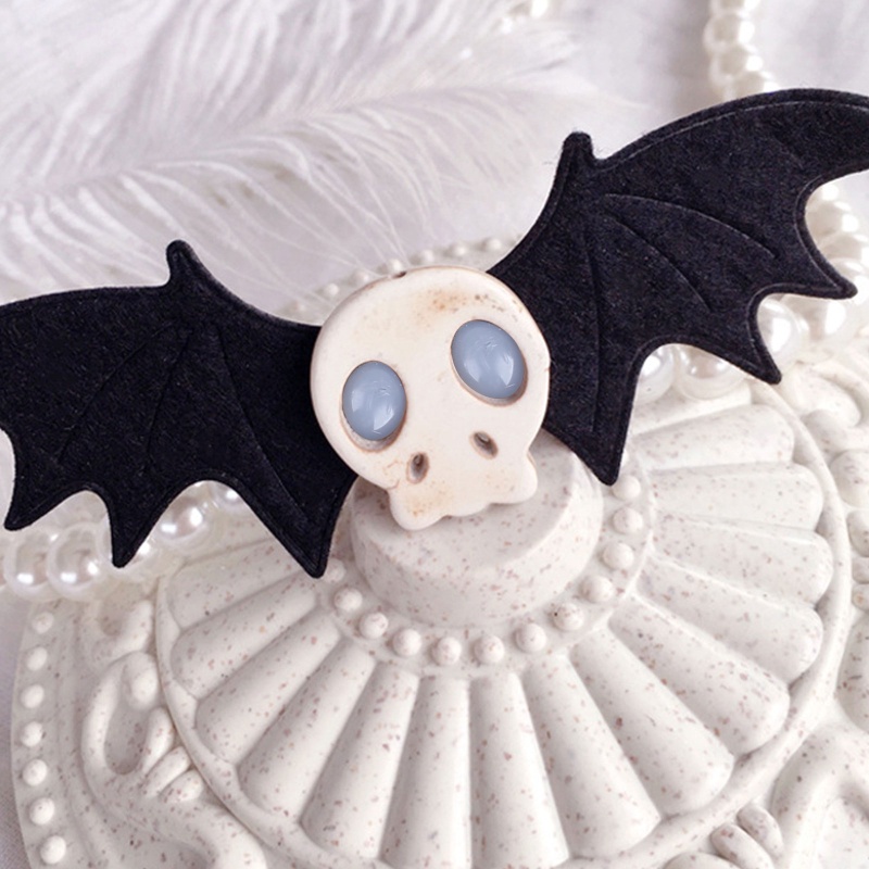 Kẹp Tóc Trang Trí Cánh Dơi / Đầu Lâu Phong Cách Gothic Dịp Halloween