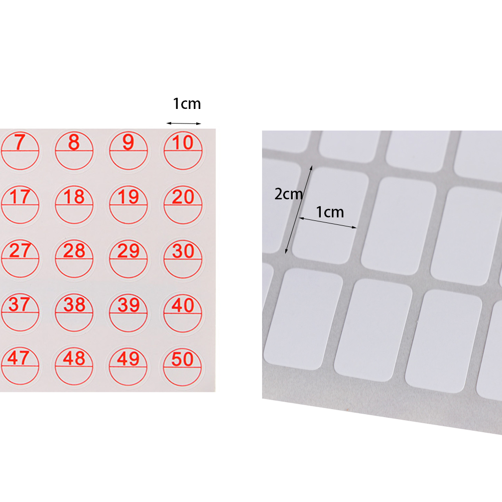 Bộ 400/500 Nhãn Dán Đánh Dấu Số Tự Dính Dùng Phân Loại Đồ Thủ Công