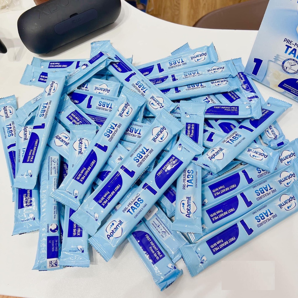 Sữa Aptamil Anh dạng 5 viên 1 thanh số 1 và số 2  - Mokids