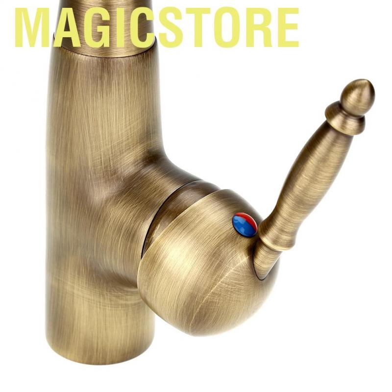 Magicstore Antique Retro Style Solid Brass Kitchen Bathroom Basin Sink Faucet Hot &amp; Cold Pipes Mixer Tap