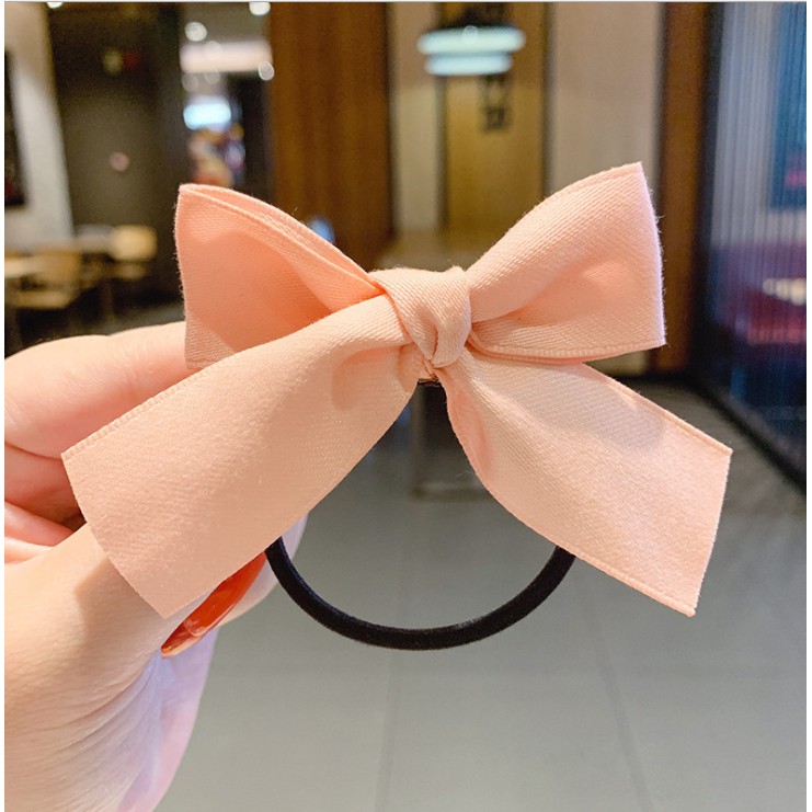 Dây cột tóc MILA nơ vải satin dễ thương phong cách Hàn Quốc TT01