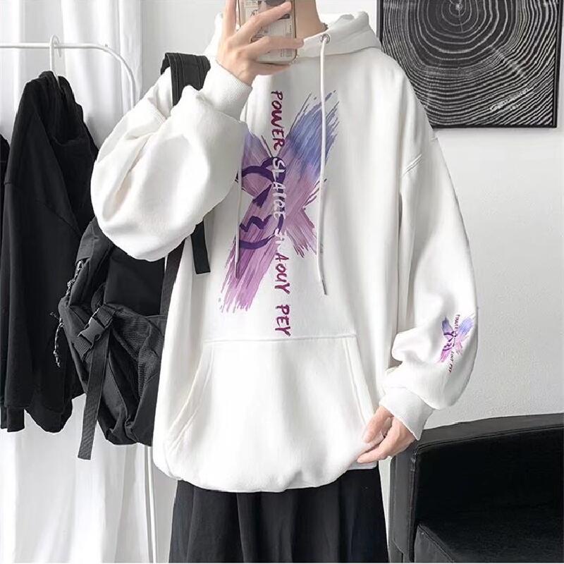 Áo hoodie dáng rộng in hoạt hình hươu cao cổ phong cách hip hop đường phố Hàn Quốc cho nam và nữ size M-5XL