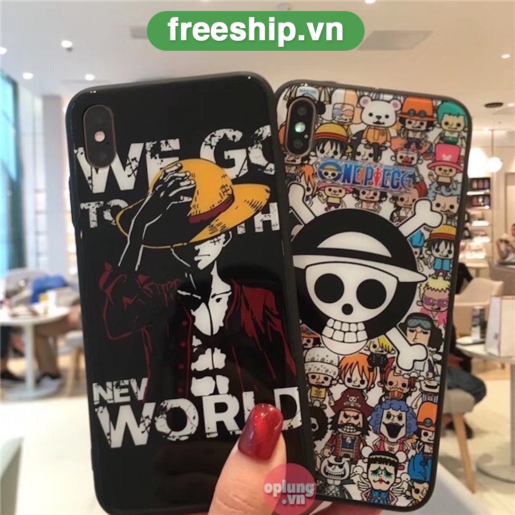 Ốp iphone 7plus ốp lưng iphone mặt kính One Piece cool ngầu 6/6splus/7/8plus/x/xr/xs max/11promax/12pro/13promax k322