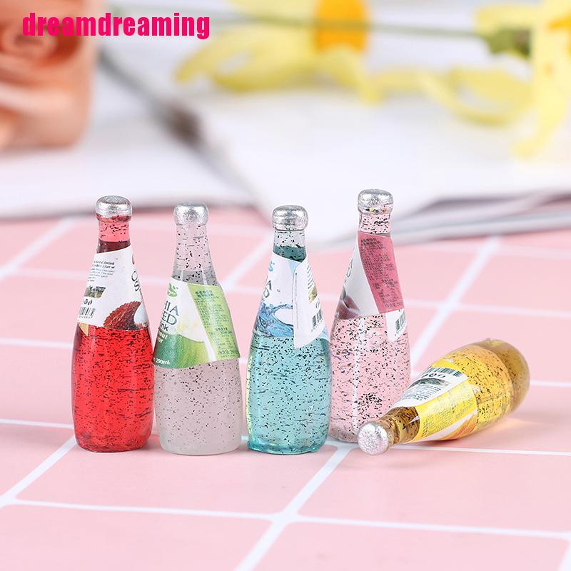 Set 5 mô hình chai đồ uống xinh xắn cho nhà búp bê