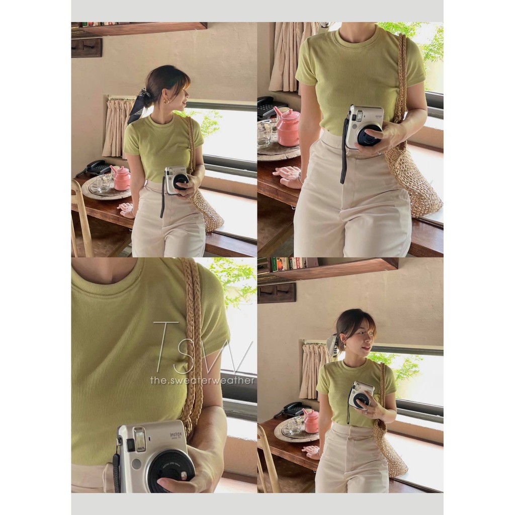 [Mã 253FASHIONSALE giảm 12% đơn 99K] Áo basic croptop thun tăm dáng ôm loại dày (Ảnh thật)