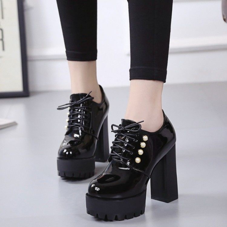 Giày Bốt Cao Gót 12CM Màu Đen Chống Thấm Nước Thời Trang Thu Đông Cho Nữ giày cao gót 12 phân giày cao gót 12cm giày cao gót 12p giày cao gót mũi tròn giày cao gót đế đúp giày cao gót đẹp giày cao gót sang chảnh giày cao gót màu đ