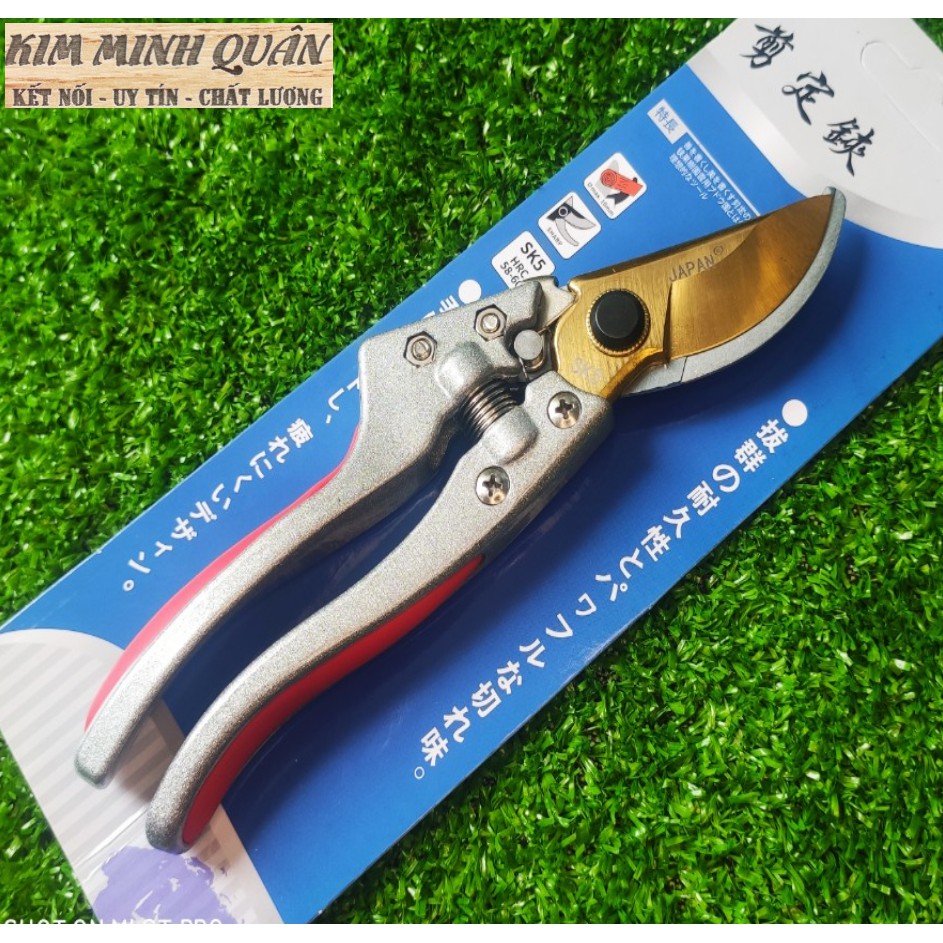 Kéo Cắt Cành Lưỡi Vàng Cao Cấp Thép SK5 200mm JAPAN