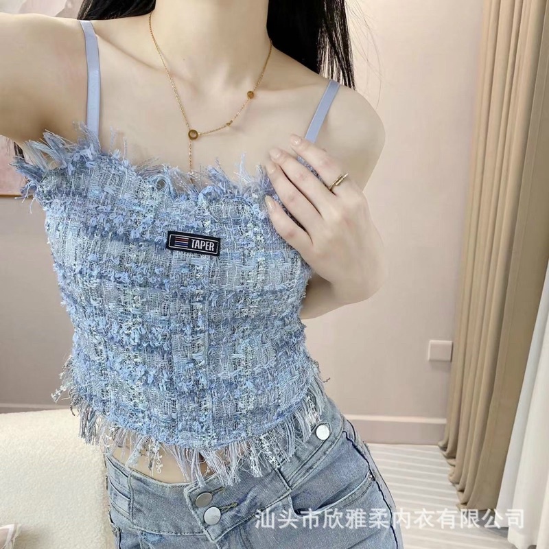 ÁO BRA 2 DÂY CÓ ĐỆM VIỀN TUA CÁ TÍNH 2238