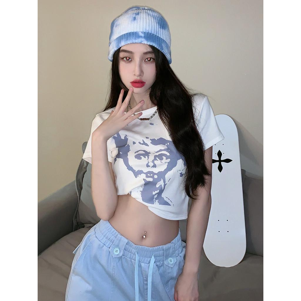 Áo Thun Ngắn Tay Dáng Ôm In Họa Tiết 51280 Dễ Phối Đồ