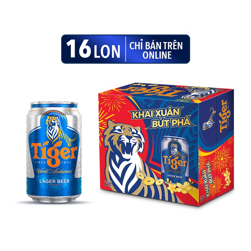 Thùng 16 lon bia Tiger 330ml/Lon